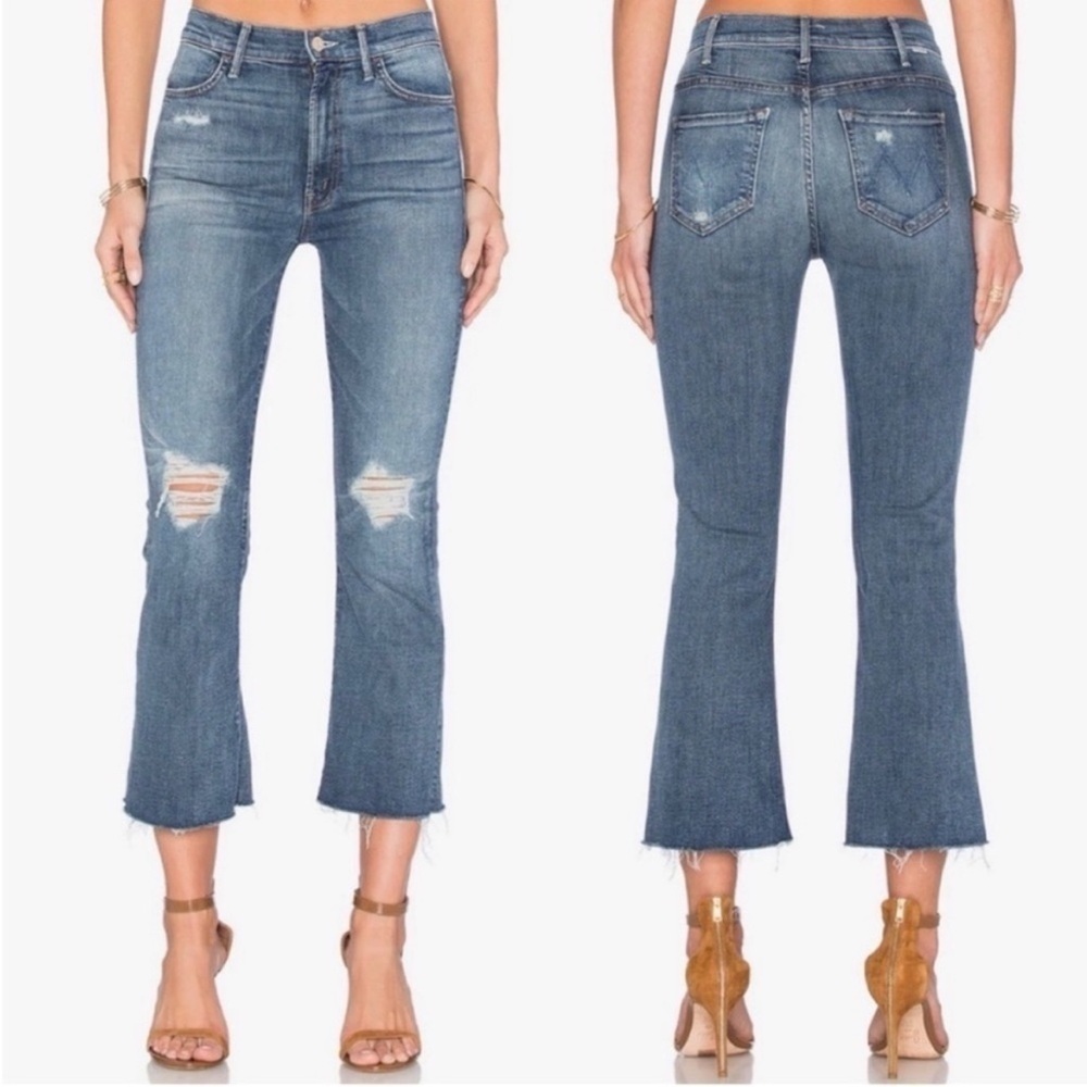 MOTHER Hustler Ankle Fray Distressed Jeans Sz 25